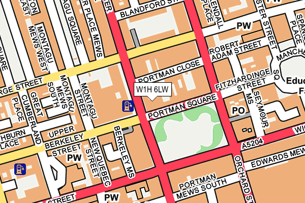 W1H 6LW map - OS OpenMap – Local (Ordnance Survey)