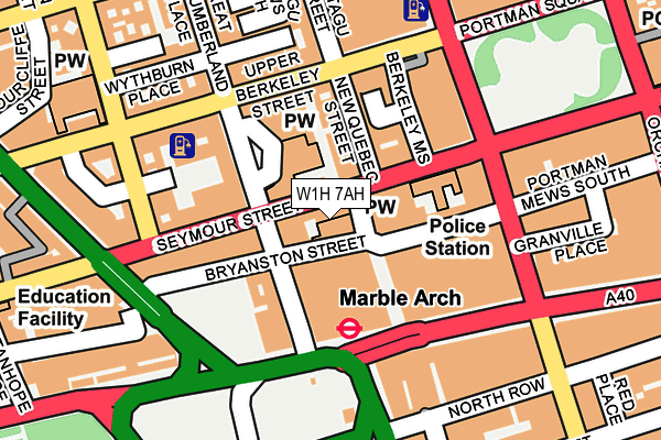 W1H 7AH map - OS OpenMap – Local (Ordnance Survey)