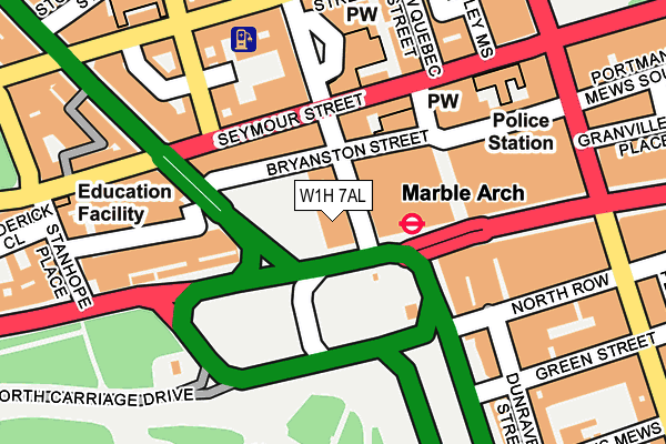 W1H 7AL map - OS OpenMap – Local (Ordnance Survey)
