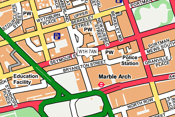 W1H 7AN map - OS OpenMap – Local (Ordnance Survey)