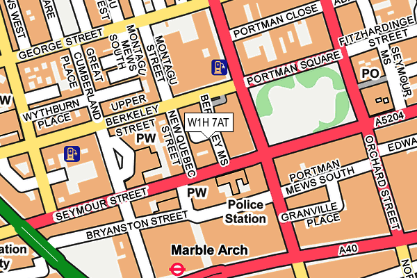 W1H 7AT map - OS OpenMap – Local (Ordnance Survey)