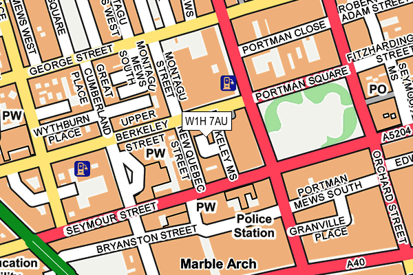 W1H 7AU map - OS OpenMap – Local (Ordnance Survey)