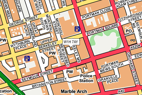 W1H 7AY map - OS OpenMap – Local (Ordnance Survey)