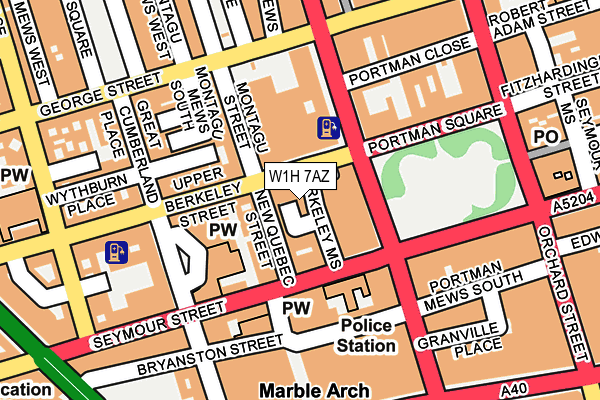 W1H 7AZ map - OS OpenMap – Local (Ordnance Survey)