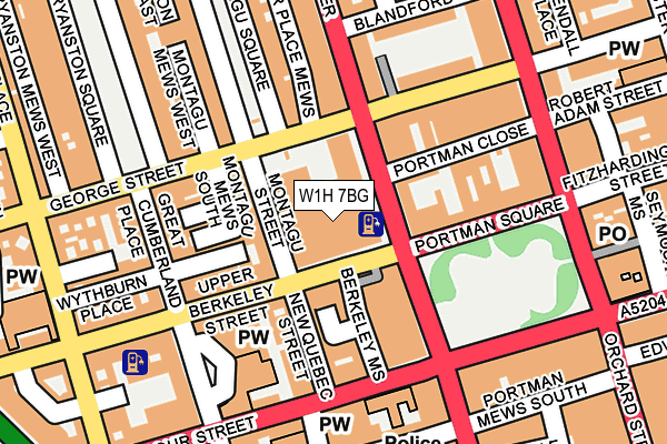 W1H 7BG map - OS OpenMap – Local (Ordnance Survey)