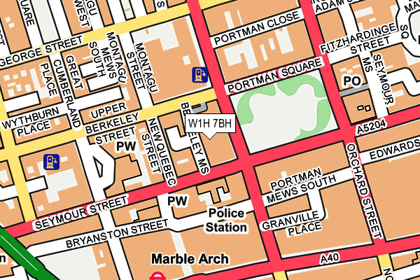 W1H 7BH map - OS OpenMap – Local (Ordnance Survey)