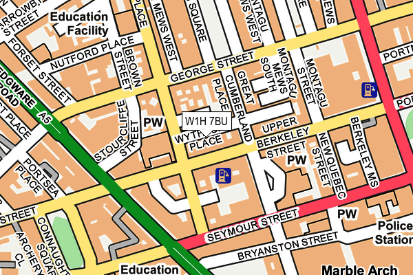 W1H 7BU map - OS OpenMap – Local (Ordnance Survey)