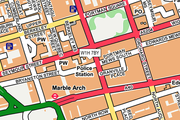 W1H 7BY map - OS OpenMap – Local (Ordnance Survey)