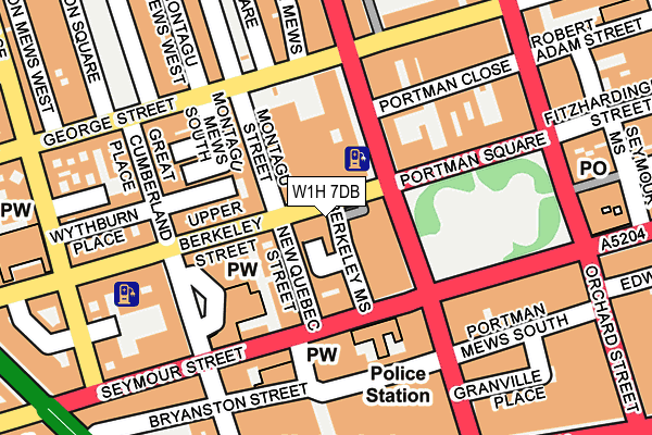 W1H 7DB map - OS OpenMap – Local (Ordnance Survey)