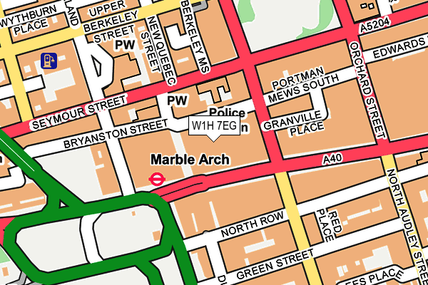 W1H 7EG map - OS OpenMap – Local (Ordnance Survey)