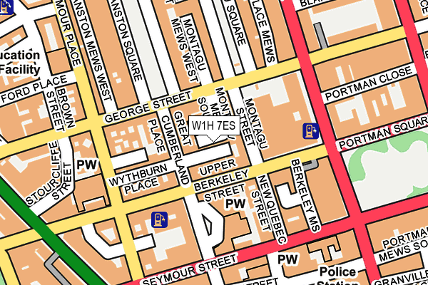 W1H 7ES map - OS OpenMap – Local (Ordnance Survey)