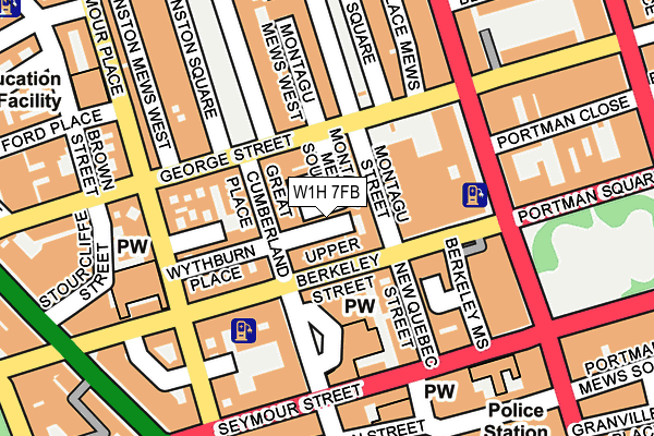 W1H 7FB map - OS OpenMap – Local (Ordnance Survey)