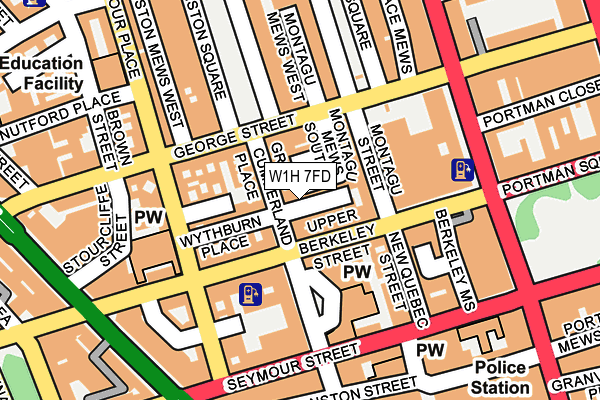 W1H 7FD map - OS OpenMap – Local (Ordnance Survey)