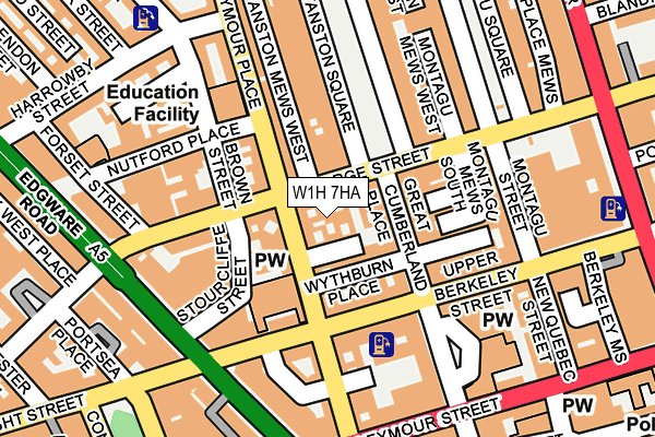 W1H 7HA map - OS OpenMap – Local (Ordnance Survey)