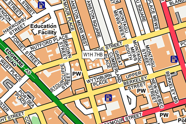 W1H 7HB map - OS OpenMap – Local (Ordnance Survey)