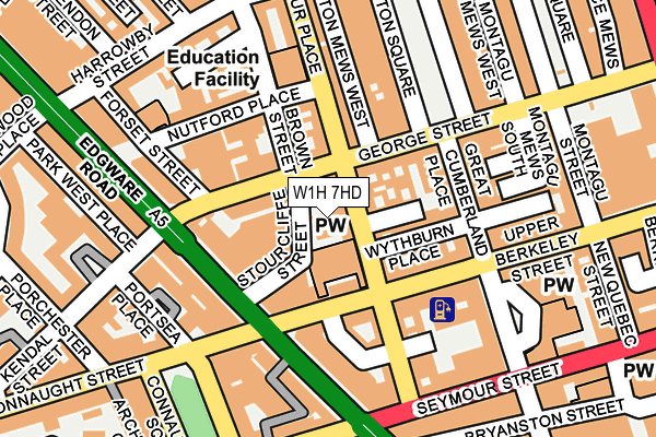 W1H 7HD map - OS OpenMap – Local (Ordnance Survey)