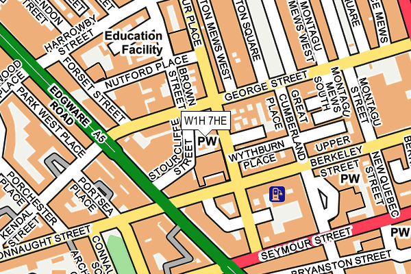 W1H 7HE map - OS OpenMap – Local (Ordnance Survey)