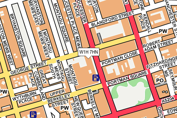 W1H 7HN map - OS OpenMap – Local (Ordnance Survey)