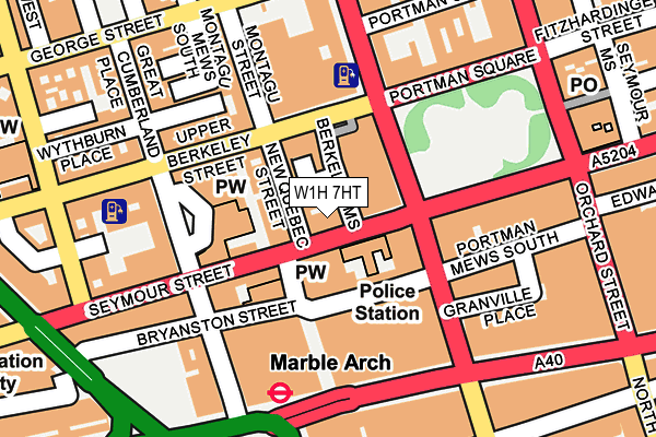 W1H 7HT map - OS OpenMap – Local (Ordnance Survey)