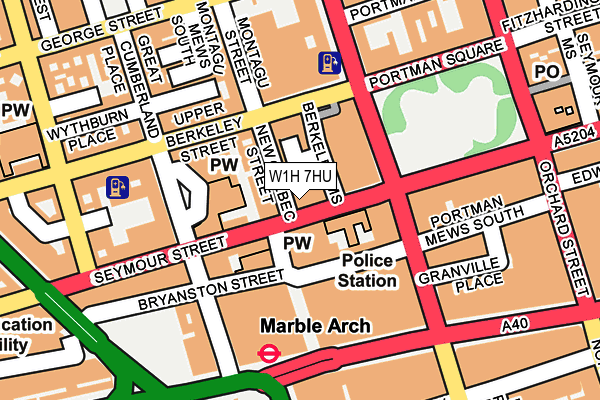 W1H 7HU map - OS OpenMap – Local (Ordnance Survey)