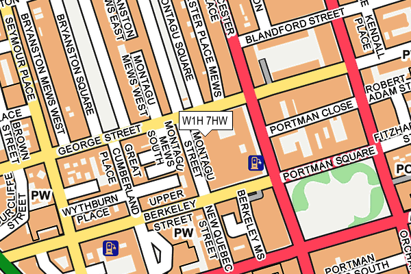 W1H 7HW map - OS OpenMap – Local (Ordnance Survey)