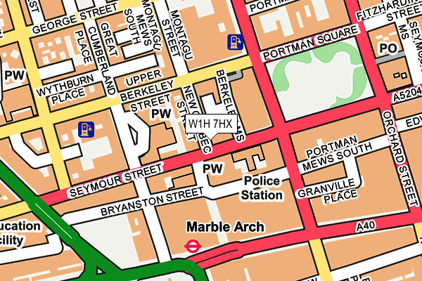 W1H 7HX map - OS OpenMap – Local (Ordnance Survey)