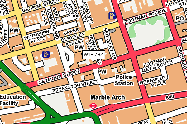 W1H 7HZ map - OS OpenMap – Local (Ordnance Survey)