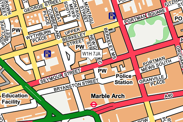 W1H 7JA map - OS OpenMap – Local (Ordnance Survey)