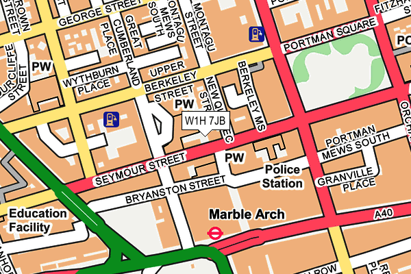 W1H 7JB map - OS OpenMap – Local (Ordnance Survey)