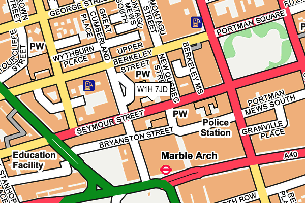 W1H 7JD map - OS OpenMap – Local (Ordnance Survey)