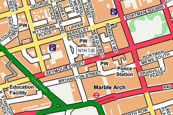 W1H 7JE map - OS OpenMap – Local (Ordnance Survey)