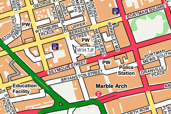 W1H 7JF map - OS OpenMap – Local (Ordnance Survey)