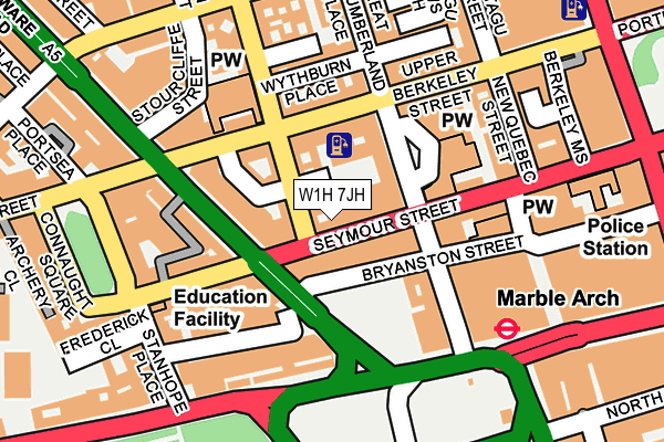 W1H 7JH map - OS OpenMap – Local (Ordnance Survey)