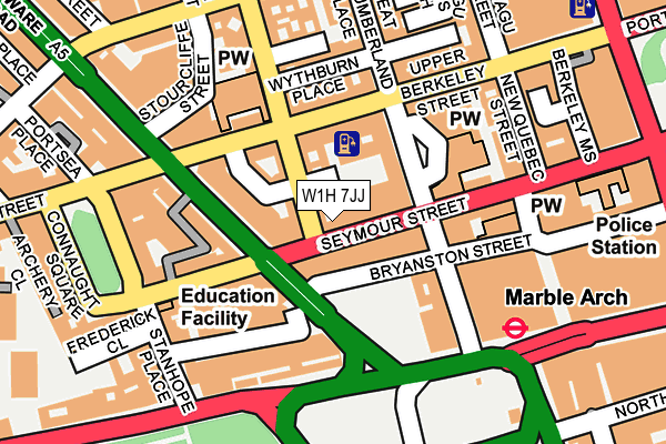 W1H 7JJ map - OS OpenMap – Local (Ordnance Survey)
