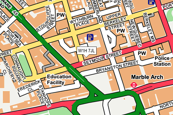 W1H 7JL map - OS OpenMap – Local (Ordnance Survey)