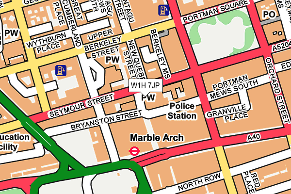 W1H 7JP map - OS OpenMap – Local (Ordnance Survey)