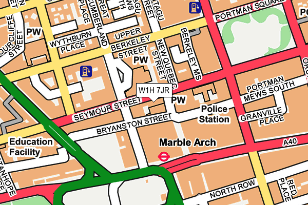 W1H 7JR map - OS OpenMap – Local (Ordnance Survey)