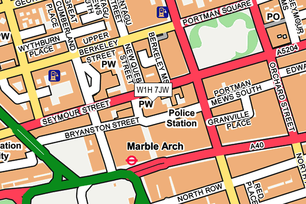 W1H 7JW map - OS OpenMap – Local (Ordnance Survey)
