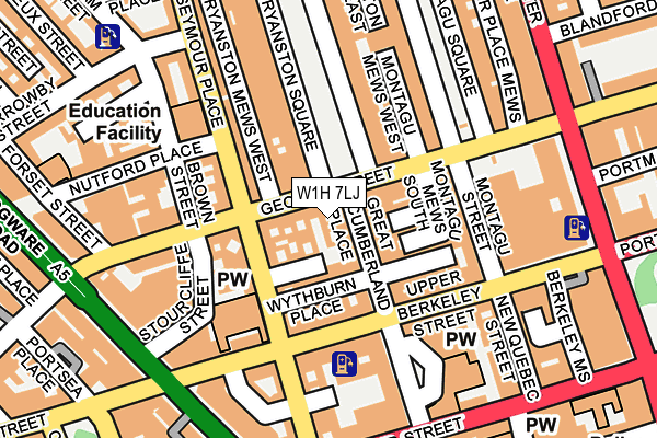 W1H 7LJ map - OS OpenMap – Local (Ordnance Survey)