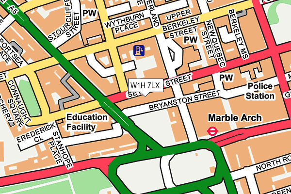 W1H 7LX map - OS OpenMap – Local (Ordnance Survey)