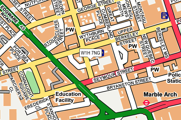 W1H 7NG map - OS OpenMap – Local (Ordnance Survey)