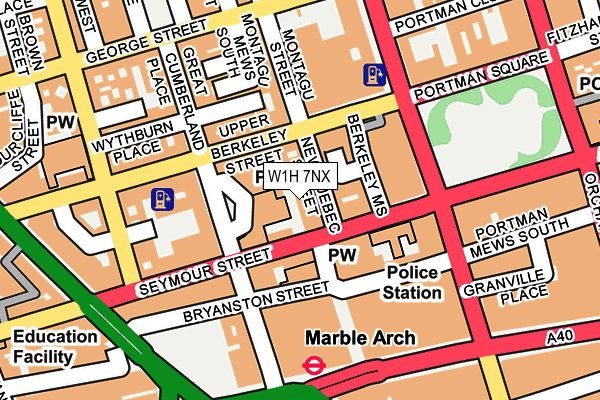 W1H 7NX map - OS OpenMap – Local (Ordnance Survey)