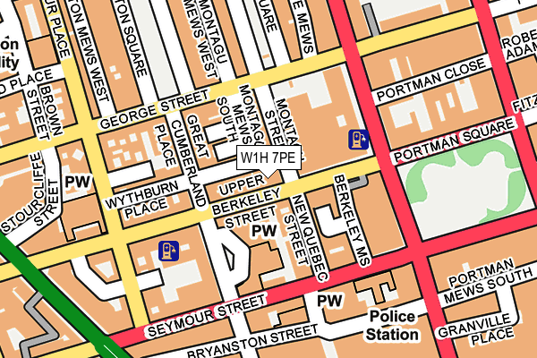 W1H 7PE map - OS OpenMap – Local (Ordnance Survey)