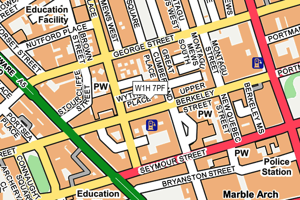 W1H 7PF map - OS OpenMap – Local (Ordnance Survey)