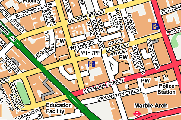 W1H 7PP map - OS OpenMap – Local (Ordnance Survey)