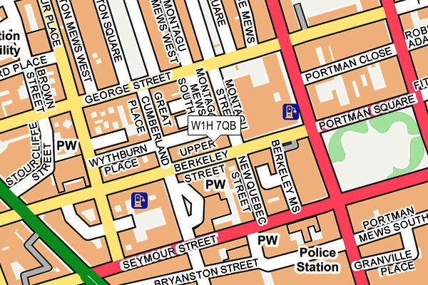 W1H 7QB map - OS OpenMap – Local (Ordnance Survey)