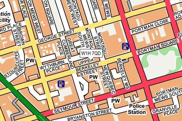 W1H 7QD map - OS OpenMap – Local (Ordnance Survey)
