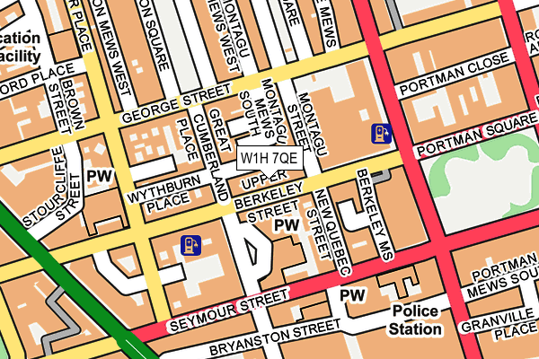 W1H 7QE map - OS OpenMap – Local (Ordnance Survey)