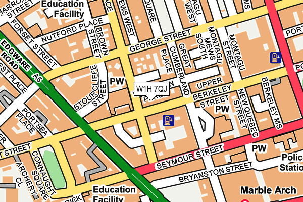 W1H 7QJ map - OS OpenMap – Local (Ordnance Survey)