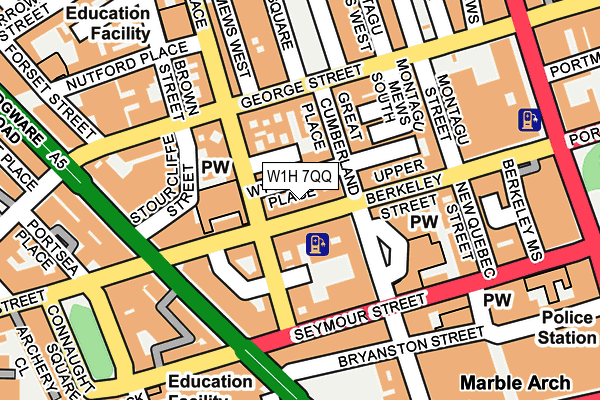 W1H 7QQ map - OS OpenMap – Local (Ordnance Survey)